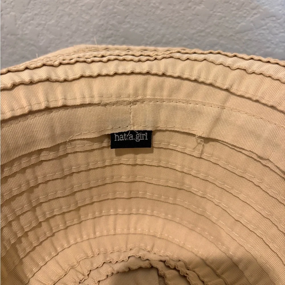 Cream Quilted Wide-Brim Sun Hat